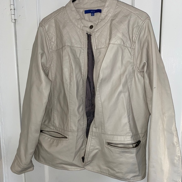 White Leather Style Jacket, Women’s XXL - Picture 1 of 7